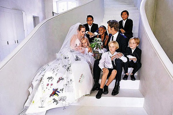 The wedding of Brad Pitt and Angelina Jolie