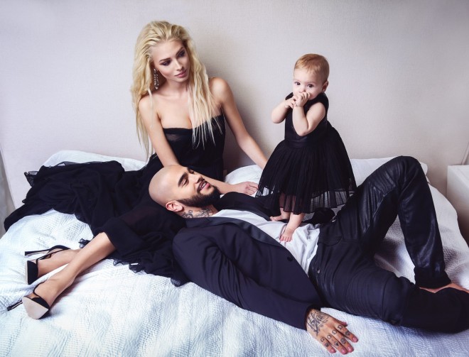 Timati and Alena Shishkova with their daughter