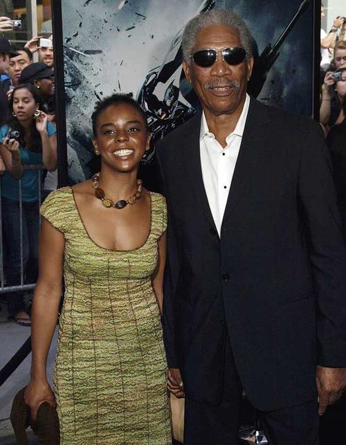 Morgan Freeman with a foster granddaughter