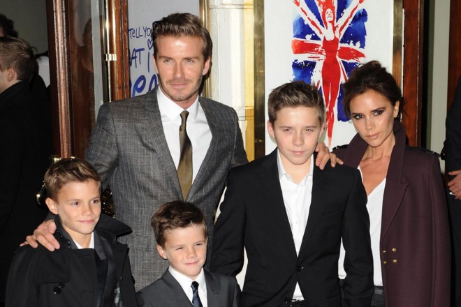 David Beckham with his family