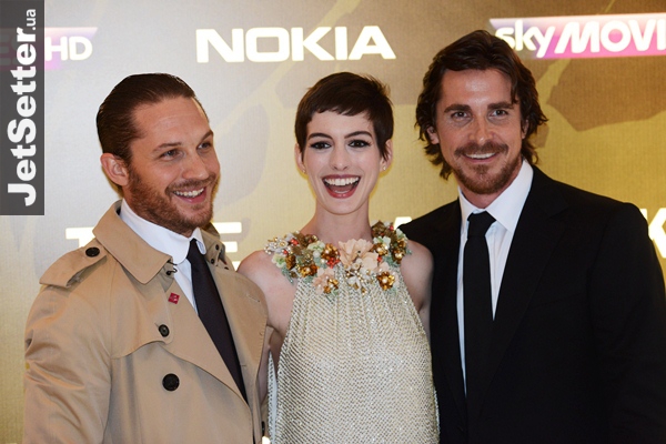 Tom Hardy, Anne Hathaway and Christian Bale