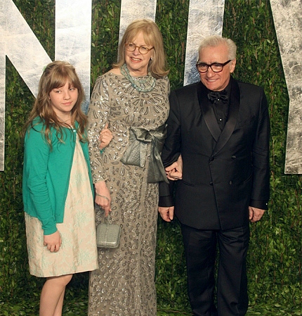 Martin Scorsese with his wife and daughter