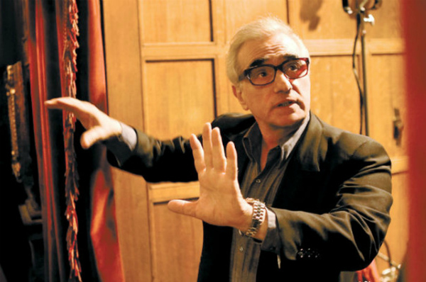 Martin Scorsese on the set