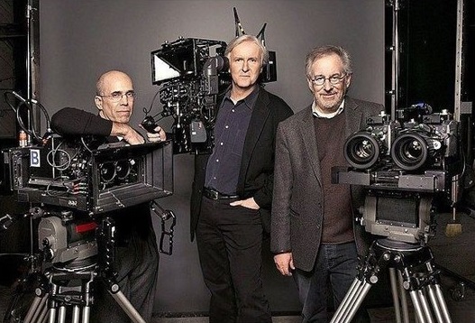 Jeffrey Katzenberg, James Cameron and Steven Spielberg
