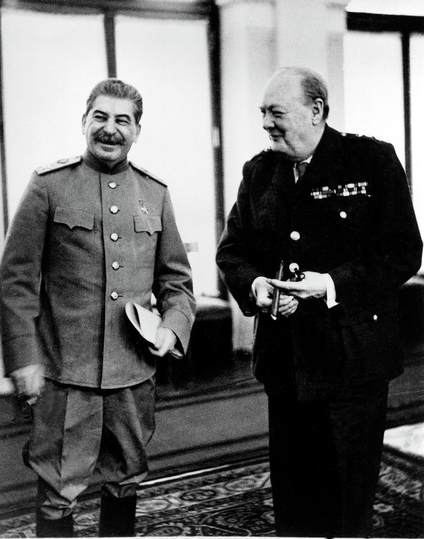 Joseph Stalin and Winston Churchill