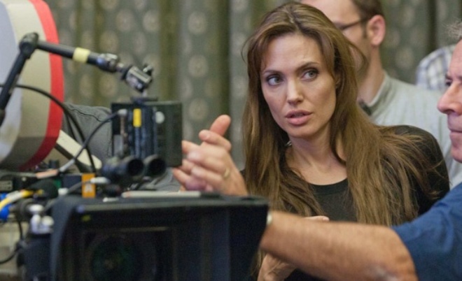 Angelina Jolie on the set