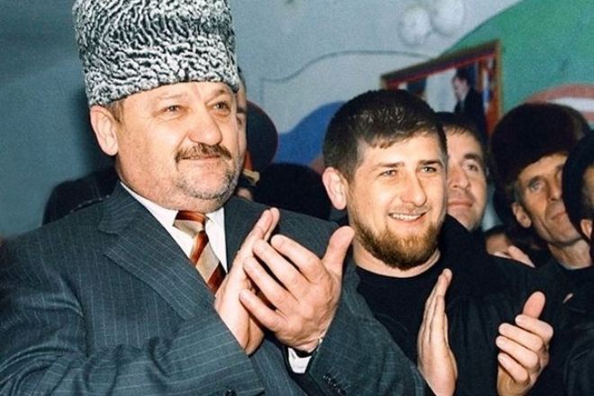 Ramzan Kadyrov with his father Akhmad Kadyrov