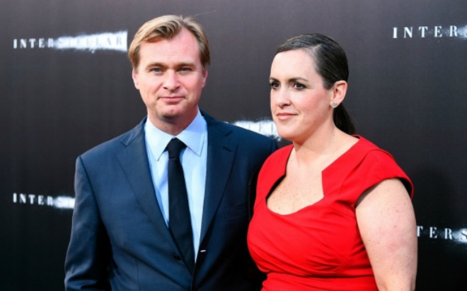 Christopher Nolan with his wife