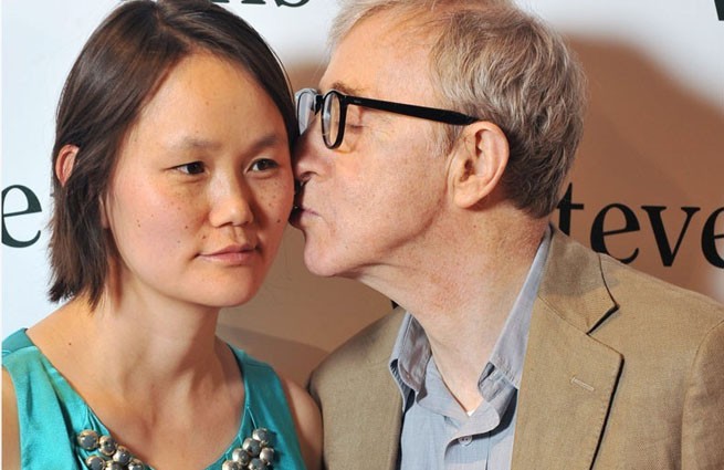 Woody Allen with his wife