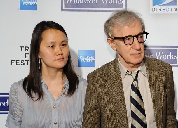 Woody Allen with his wife