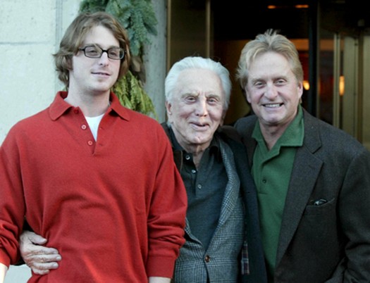 Michael Douglas with his son and father