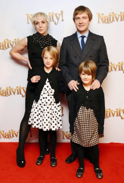Martin Freeman with his family