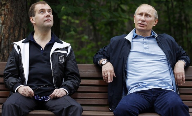 Dmitry Medvedev and Vladimir Putin