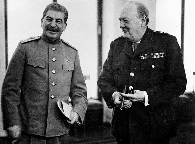 Winston Churchill and Joseph Stalin