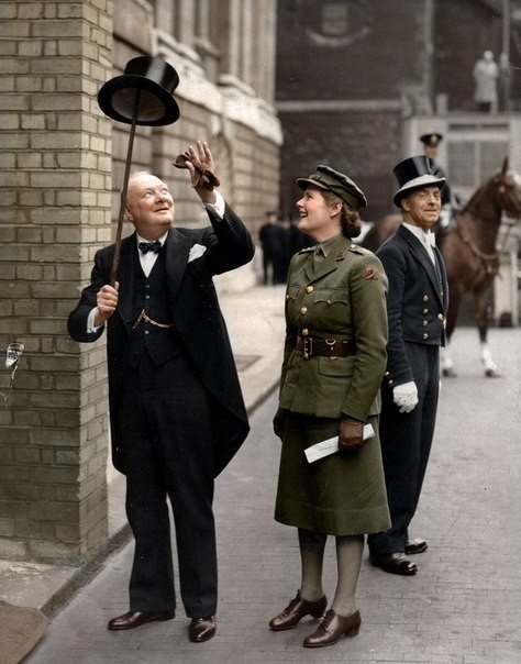 Winston Churchill and his daughter Mary Spencer Churchill