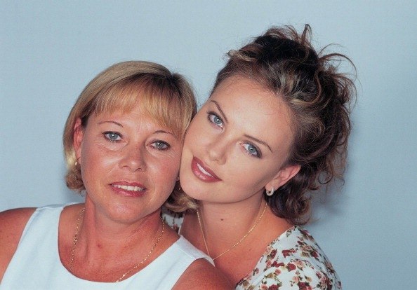 Charlize Theron with her mother