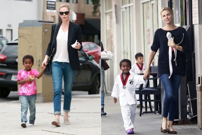 Charlize Theron and her son