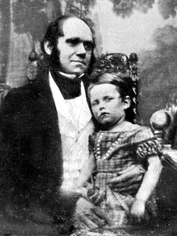 Charles Darwin and his daughter