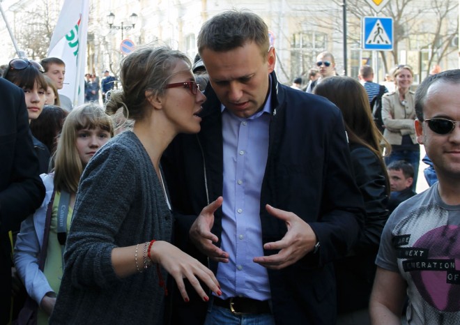 Alexey Navalny and Ksenia Sobchak