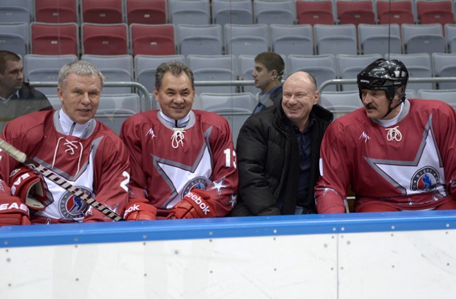 Vyacheslav Fetisov, Sergey Shoigu, Vladimir Potanin and Alexander Lukashenko