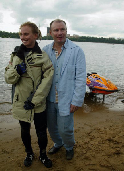 Vladimir Potanin with his daughter