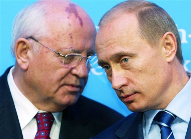 Mikhail Gorbachev and Vladimir Putin