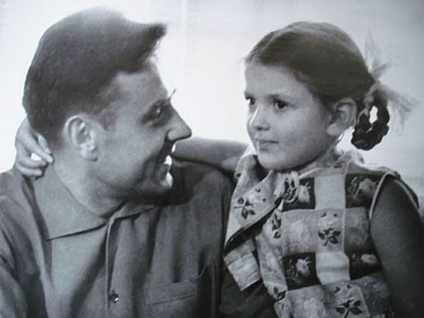 Vladimir Komarov with daughter