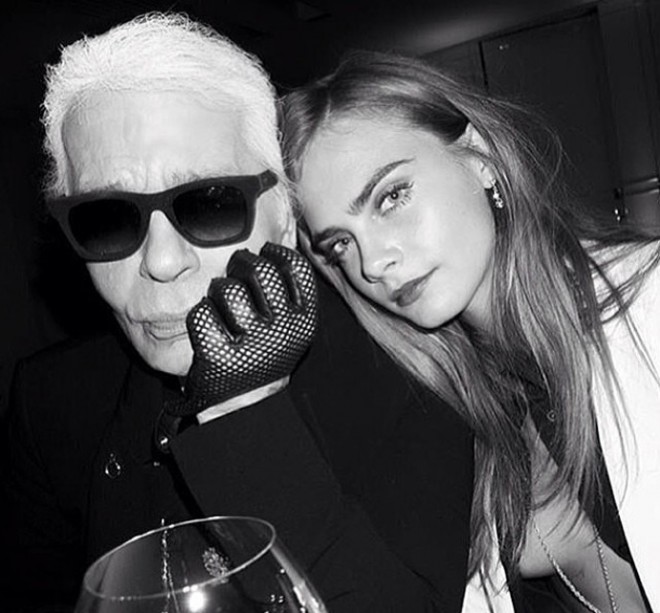 Karl Lagerfeld and Cara Delevingne