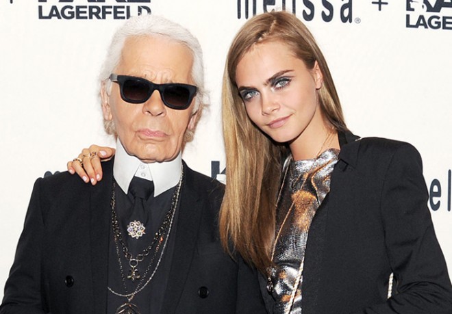 Karl Lagerfeld and Cara Delevingne
