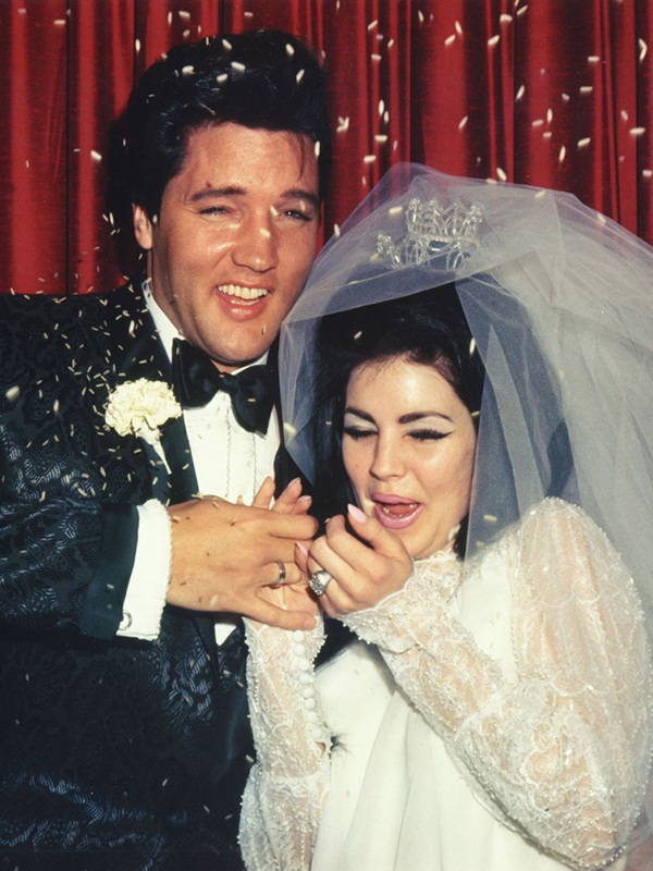 Elvis Presley and Priscilla at the wedding