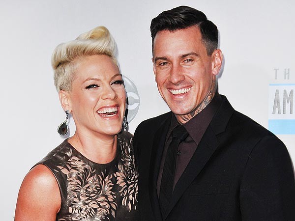 Pink with her husband