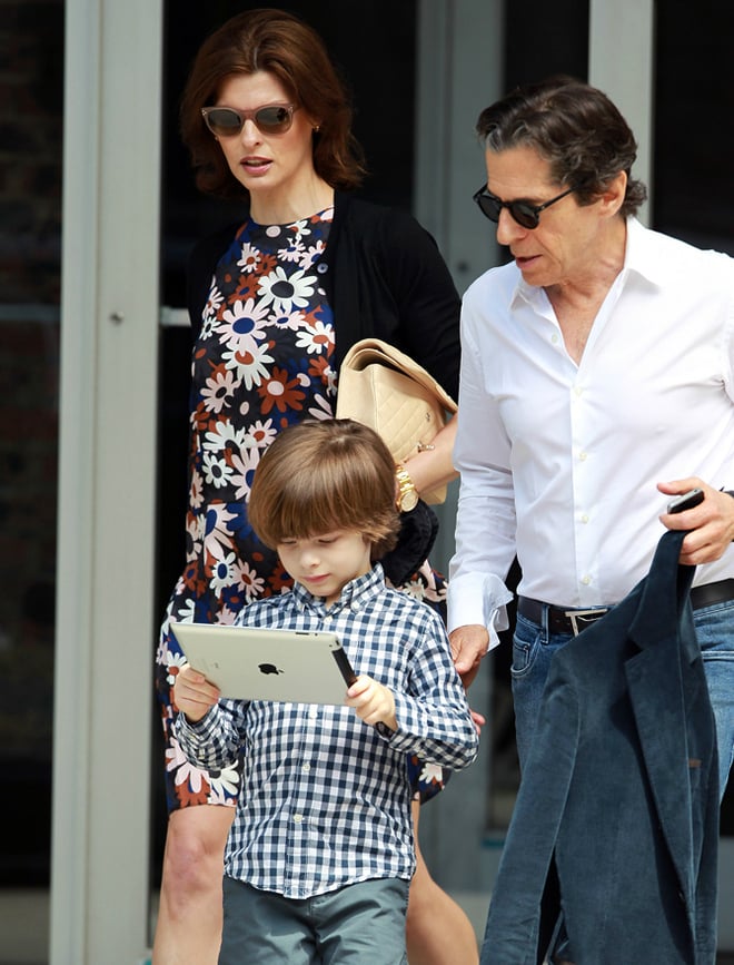 Peter Morton and Linda Evangelista with son