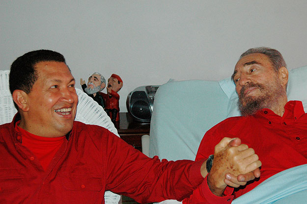 Fidel Castro and Venezuelan President Hugo Chavez