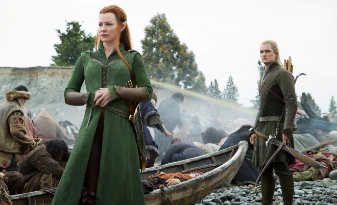 Evangeline Lilly and Orlando Bloom in the picture The Hobbit: The Battle of the Five Armies