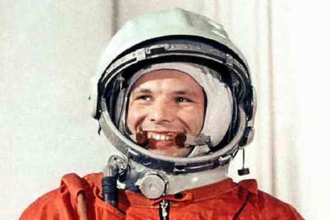 Yuri Gagarin in a spacesuit