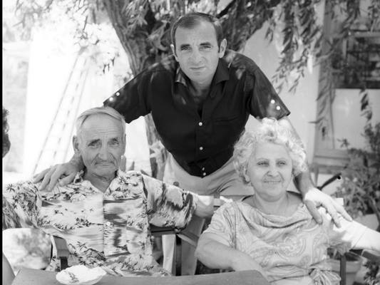 Charles Aznavour with parents
