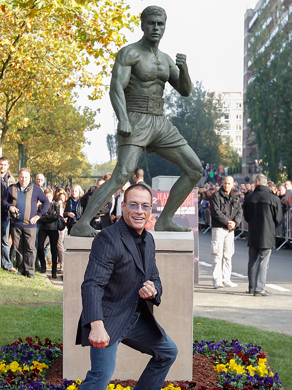 Jean-Claude van Damme near his own monument