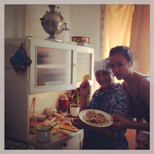 Irina Shayk with grandmother