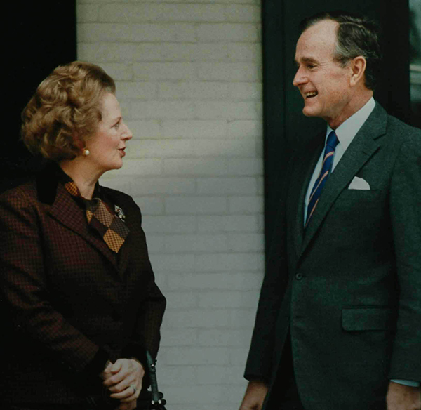 George Bush Sr. and Margaret Thatcher