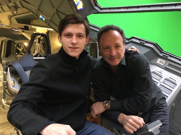 Tom Holland on the set of the film "Avengers: Infinity War"