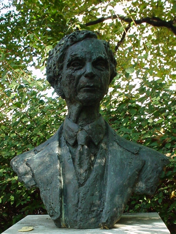 A bust of Bertrand Russell