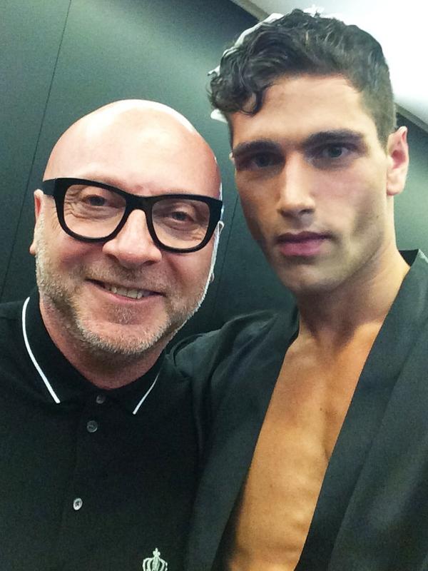 Domenico Dolce and male model Fabio Mancini