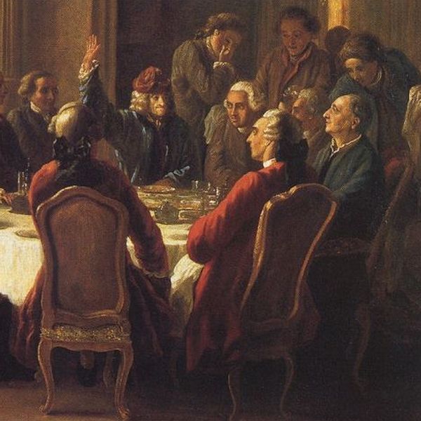 Denis Diderot at lunch with philosophers