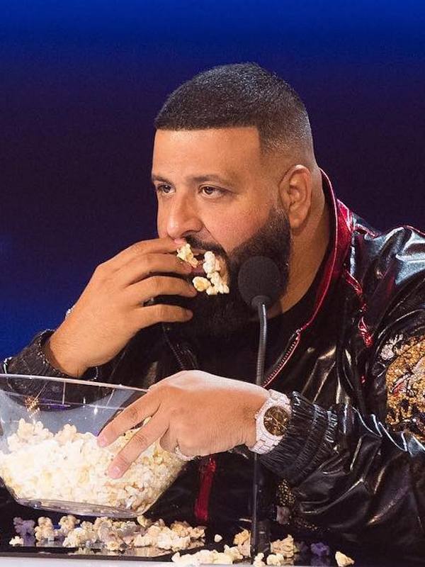 DJ Khaled eats popcorn