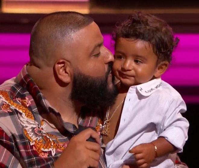 DJ Khaled with son on stage