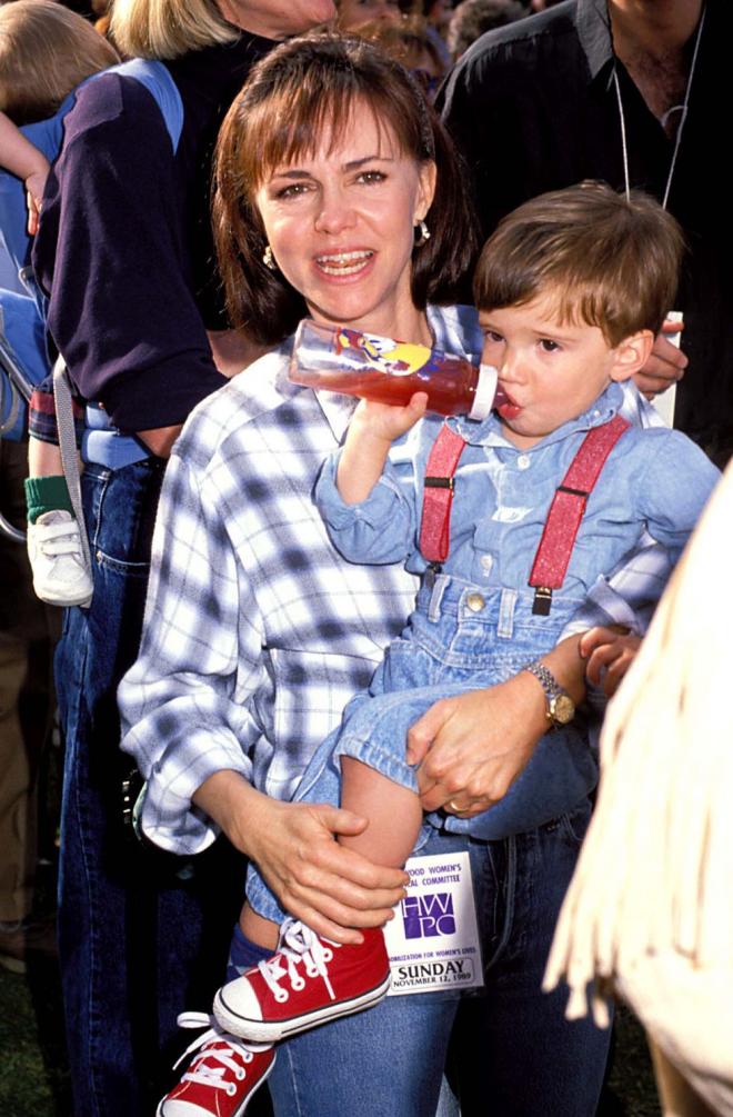 Sally Field with her son
