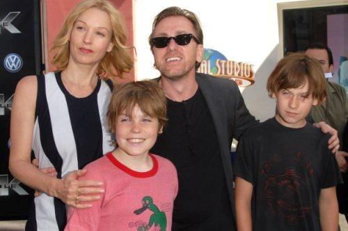 Tim Roth with his wife and sons
